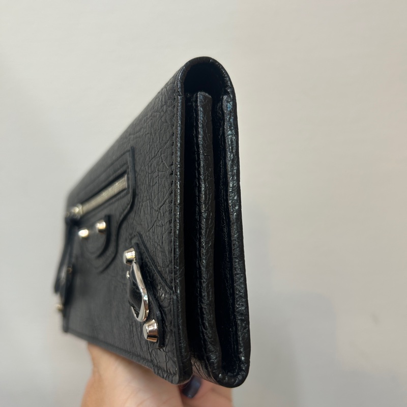 Balenciaga 黑復刻羊皮Le City下蓋12卡長夾-1