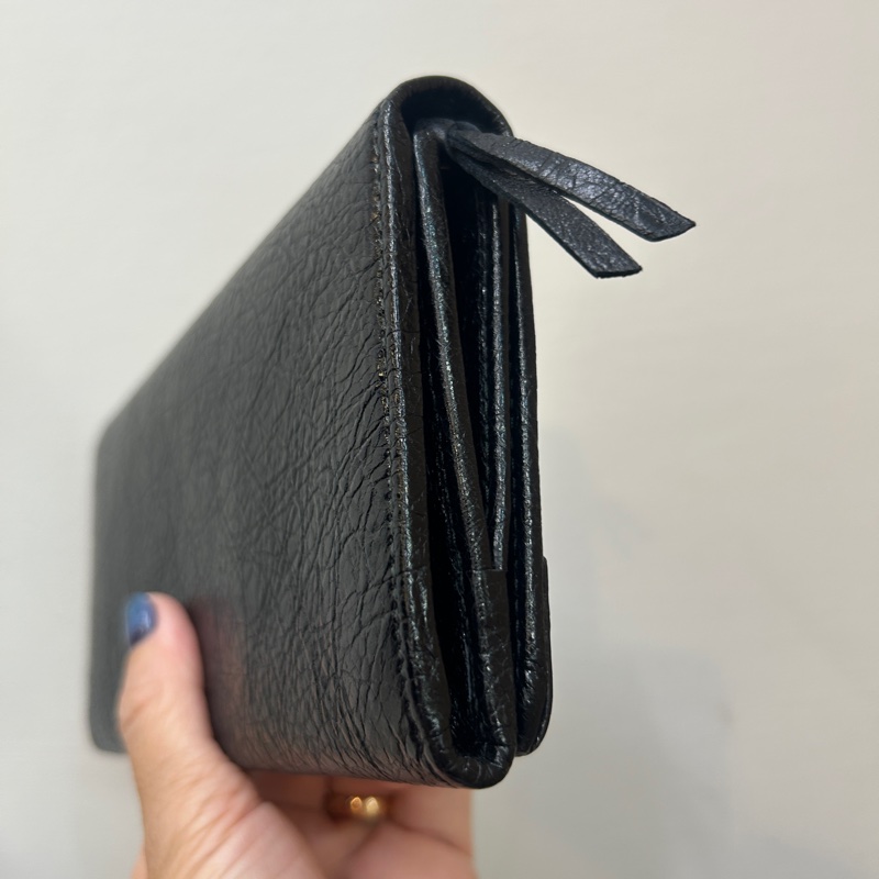 Balenciaga 黑復刻羊皮Le City下蓋12卡長夾-2