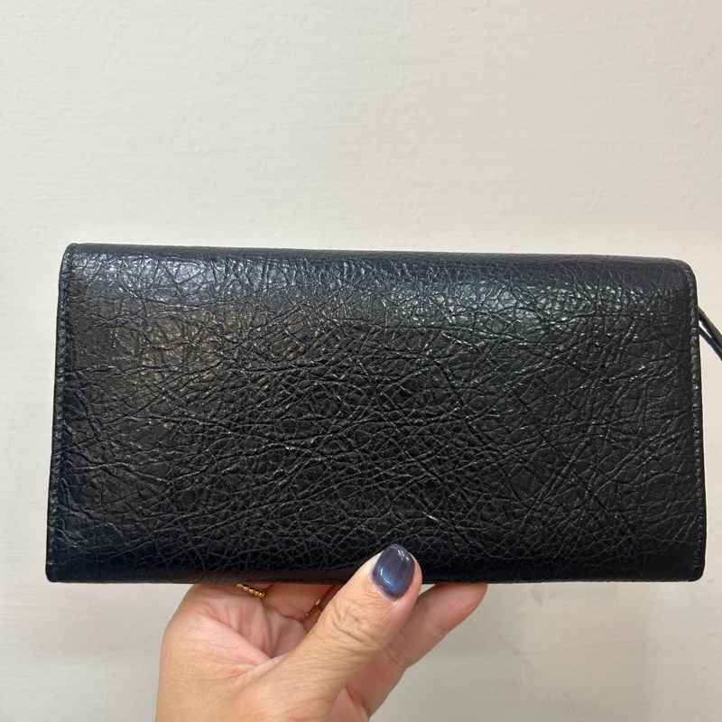 Balenciaga 黑復刻羊皮Le City下蓋12卡長夾-3
