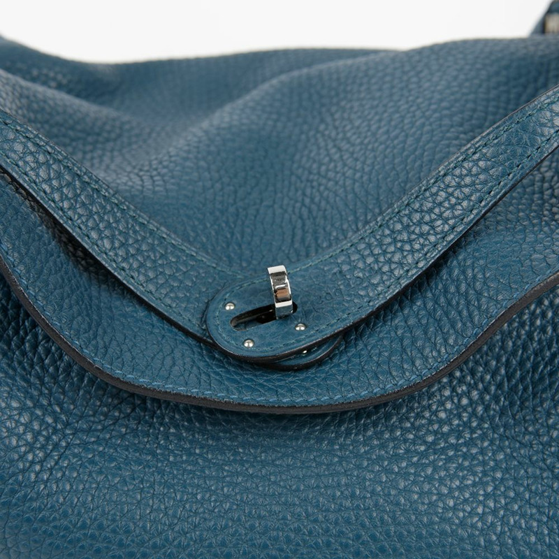 HERMES 30 碼 綠松石皮革 Lindy 手提包和單肩包-2