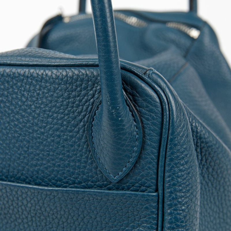 HERMES 30 碼 綠松石皮革 Lindy 手提包和單肩包-7