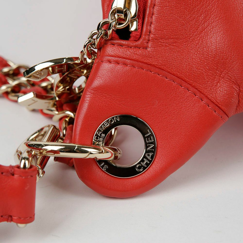 【包稅】CHANEL 紅色羊皮 Pharrell 聯名款單肩斜背包-11