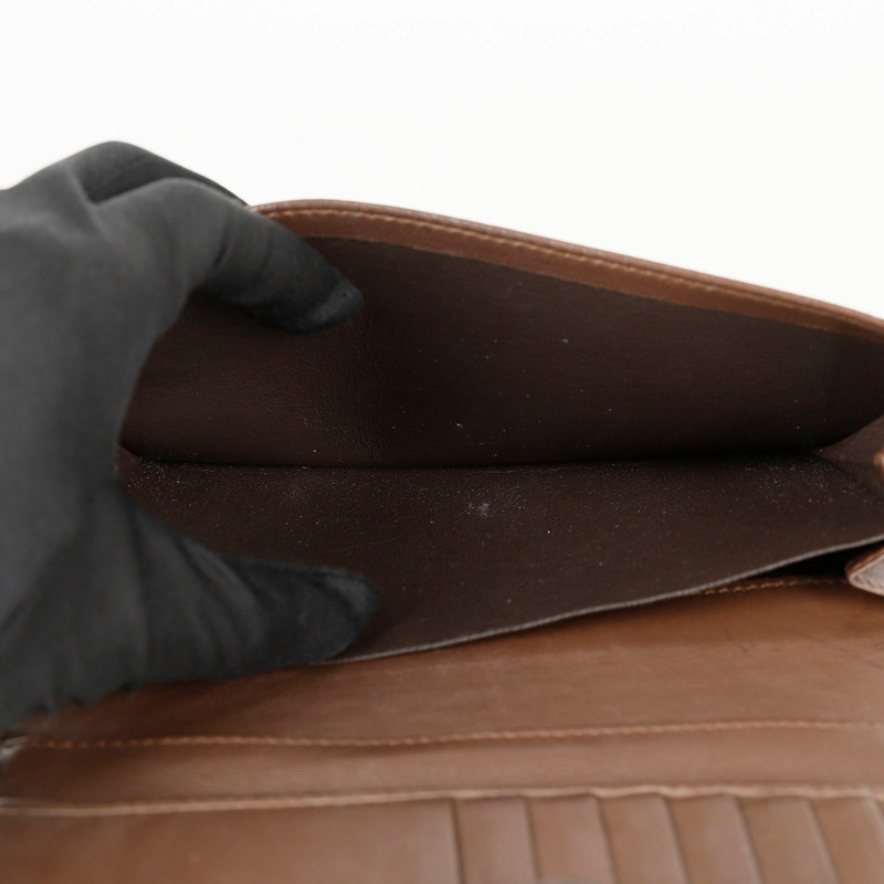 BOTTEGA VENETA 棕色皮革 Intrecciato Continental 長皮夾-11