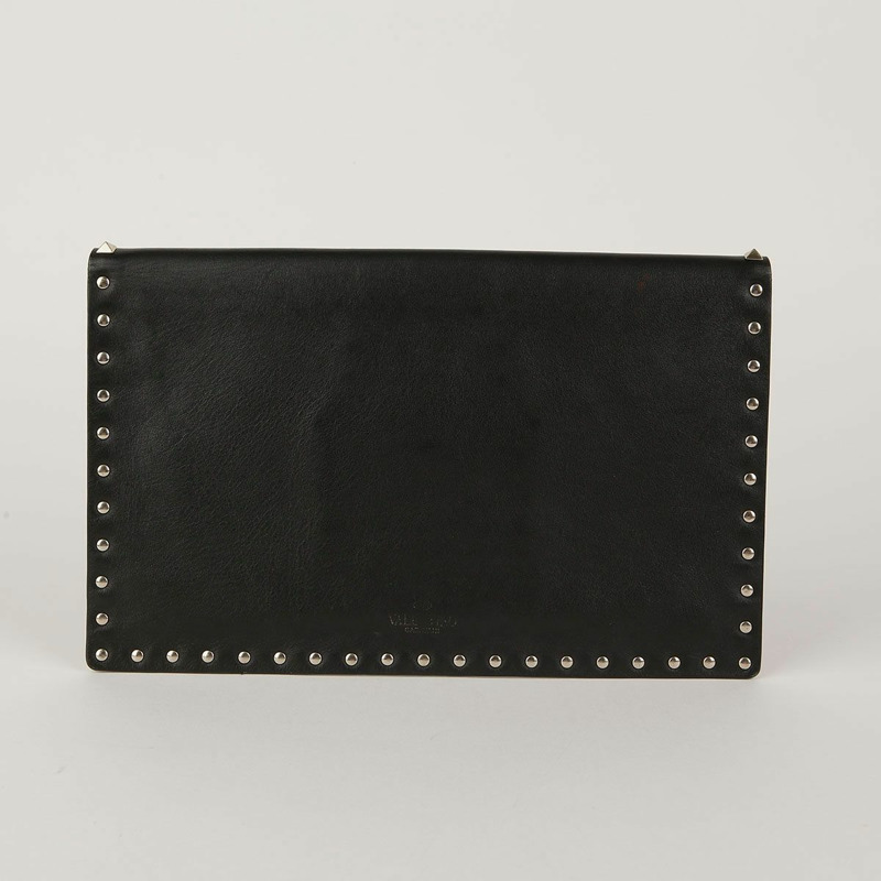 VALENTINO 黑色皮革信封手拿包 P002P56BOL-1