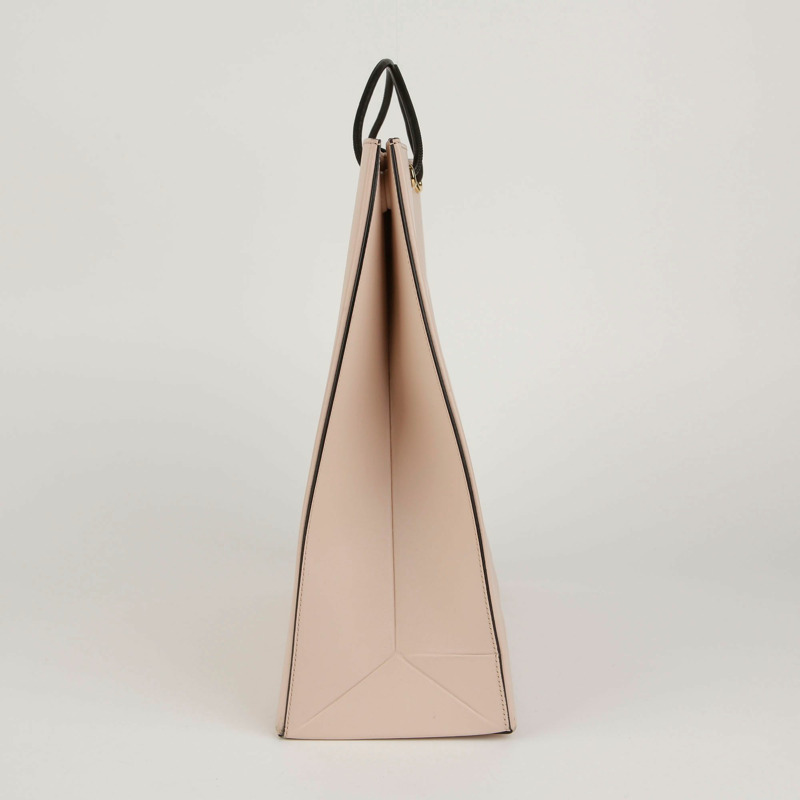 【包稅】FENDI 中型粉紅小牛皮Logo購物手提包與單肩包-1