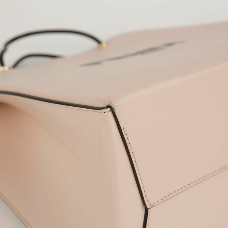 【包稅】FENDI 中型粉紅小牛皮Logo購物手提包與單肩包-5