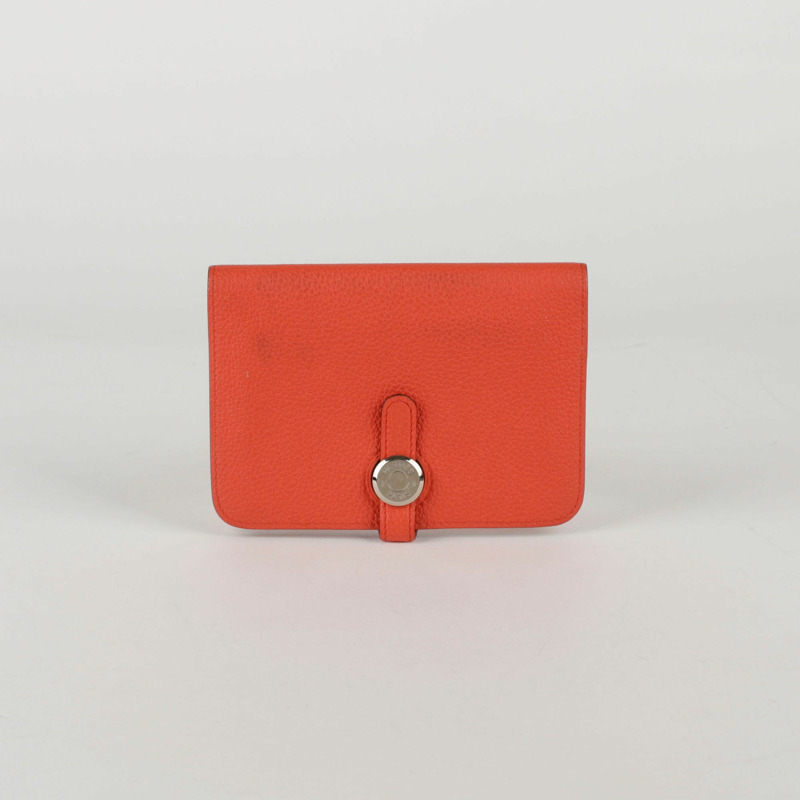 HERMES 橙色 Togo 皮革 Dogon 緊湊型皮夾 A01234-0