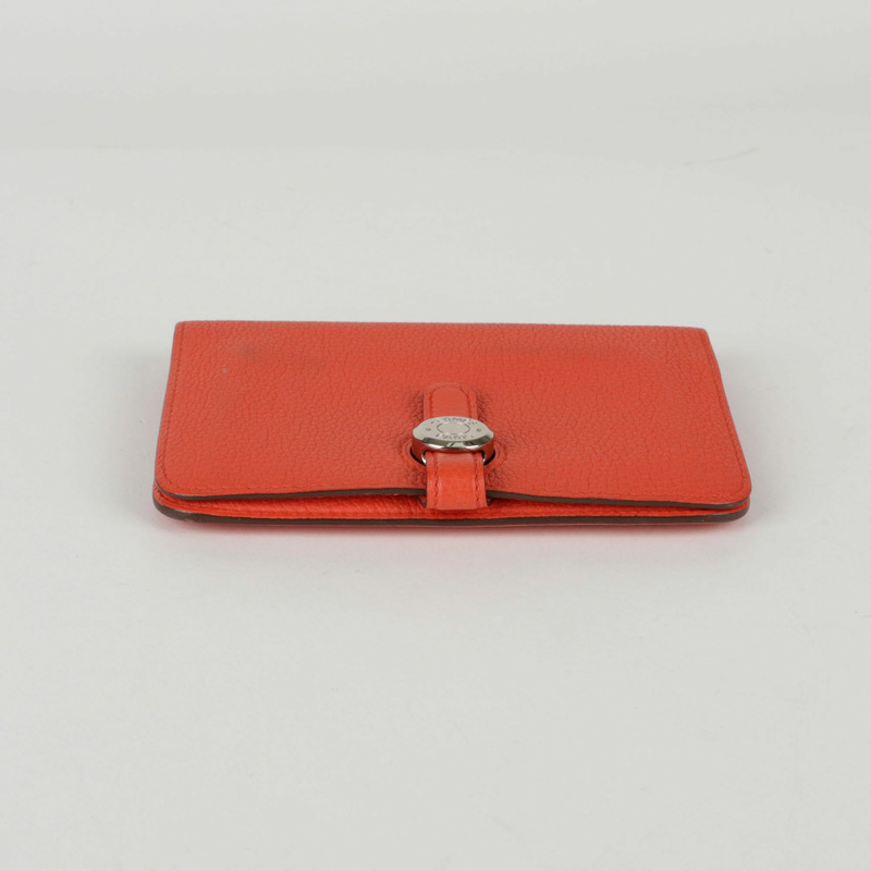 HERMES 橙色 Togo 皮革 Dogon 緊湊型皮夾 A01234-4