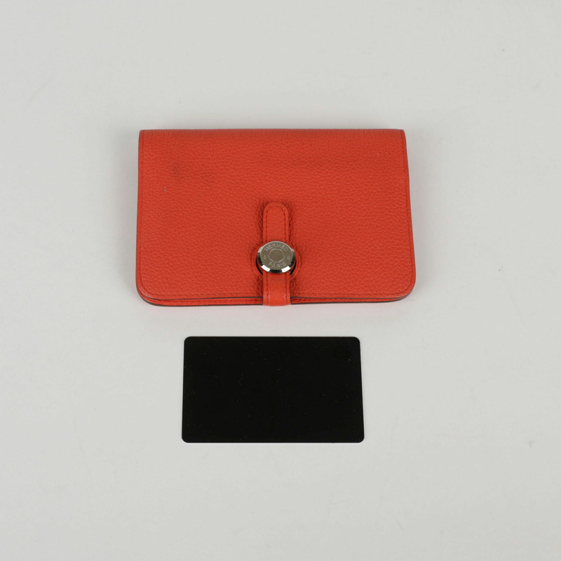 HERMES 橙色 Togo 皮革 Dogon 緊湊型皮夾 A01234-7