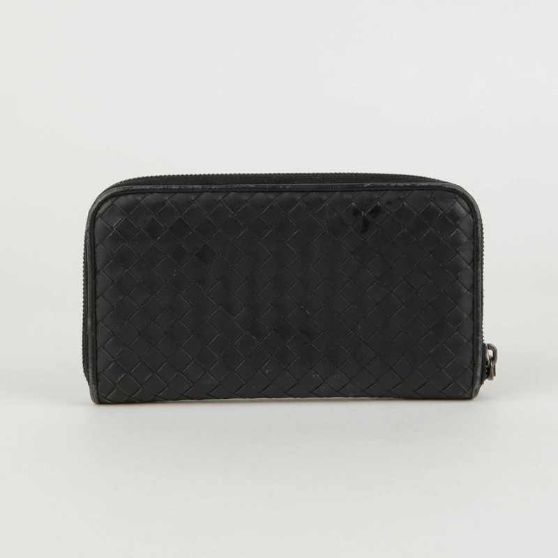 BOTTEGA VENETA 海軍藍 Intrecciato 皮革長皮夾-1