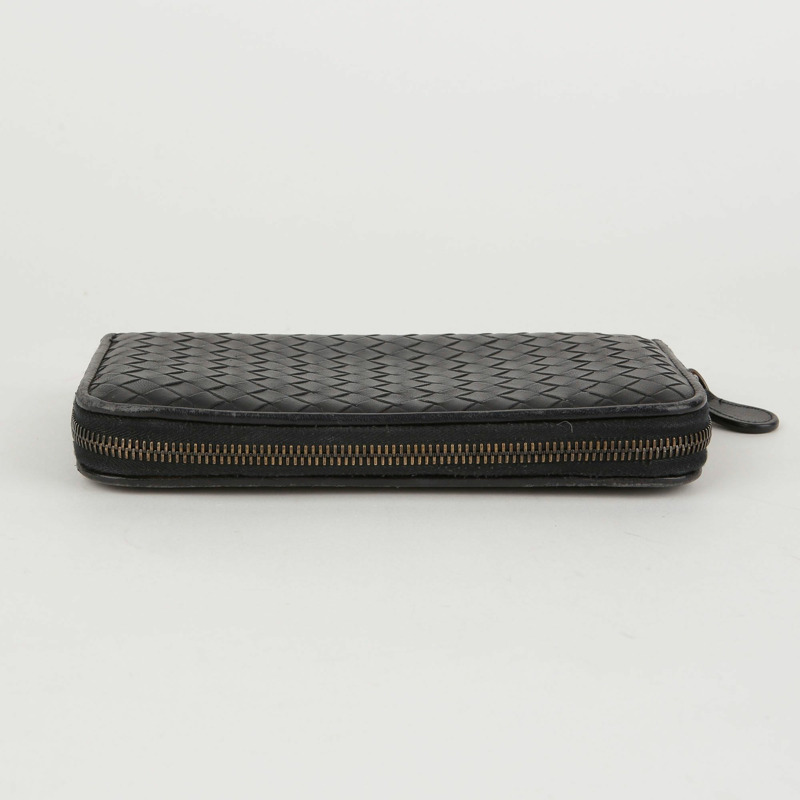 BOTTEGA VENETA 海軍藍 Intrecciato 皮革長皮夾-3