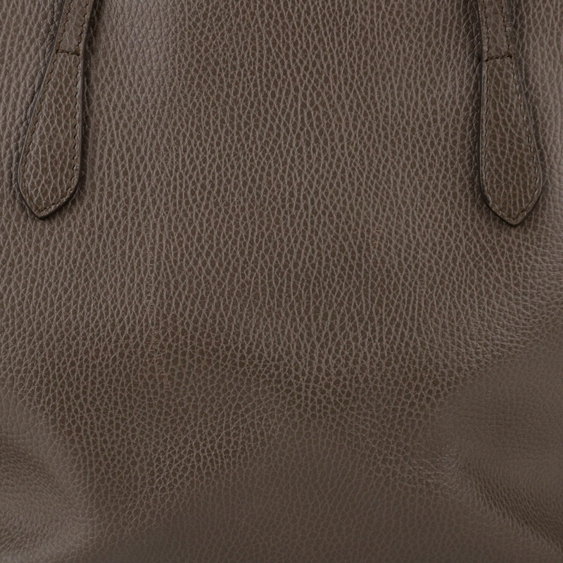 GUCCI 中型灰色皮革 Swing 購物托特包-4
