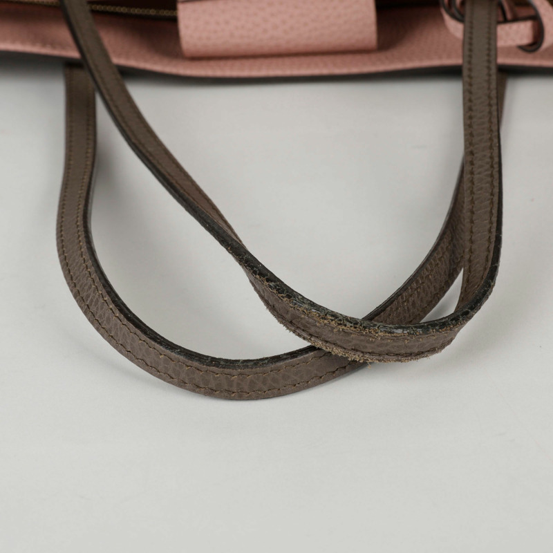 GUCCI 中型灰色皮革 Swing 購物托特包-6