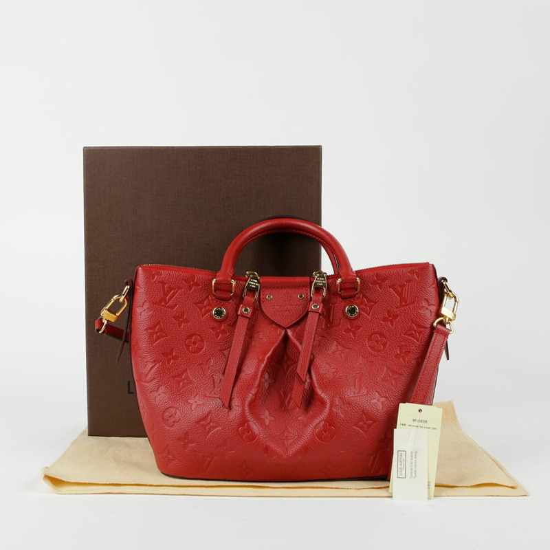【包稅】LOUIS VUITTON PM 尺寸紅色 Monogram Émpreinte Majareng 手提包和單肩包-0