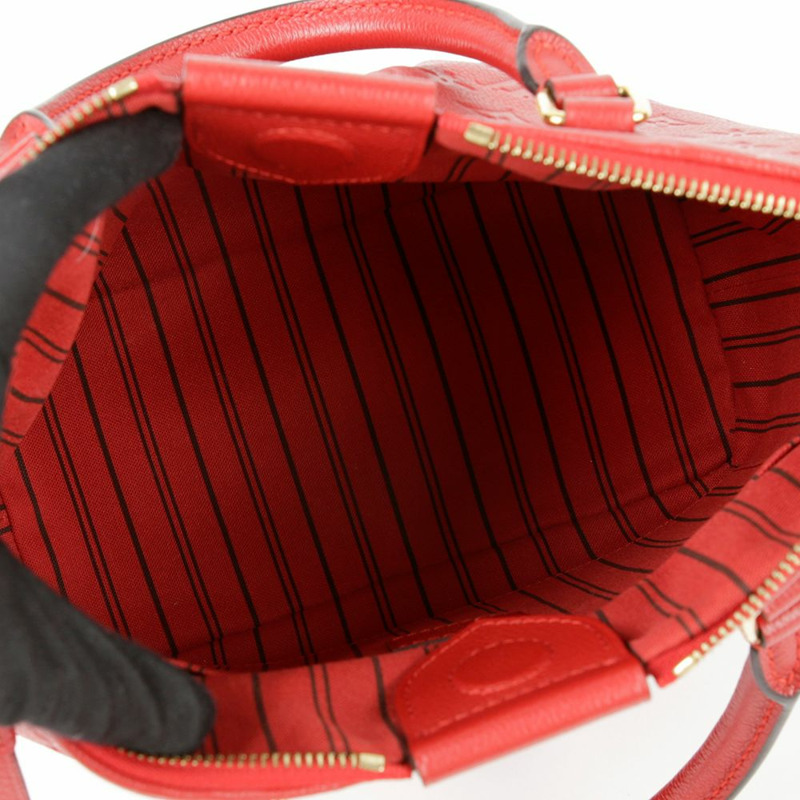 【包稅】LOUIS VUITTON PM 尺寸紅色 Monogram Émpreinte Majareng 手提包和單肩包-6