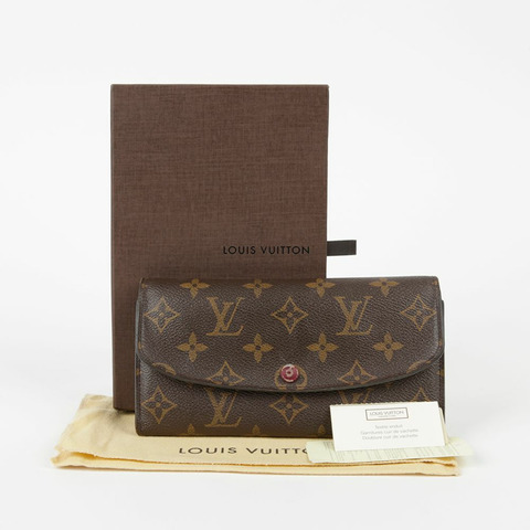 LOUIS VUITTON Emily 紫紅色 Monogram 帆布長版皮夾