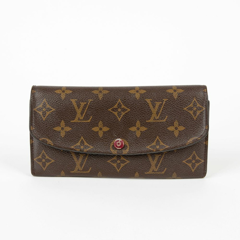 LOUIS VUITTON Emily 紫紅色 Monogram 帆布長版皮夾-1