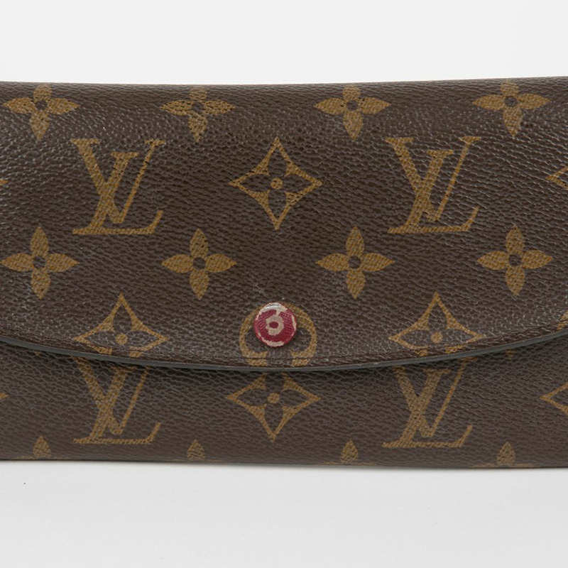 LOUIS VUITTON Emily 紫紅色 Monogram 帆布長版皮夾-2
