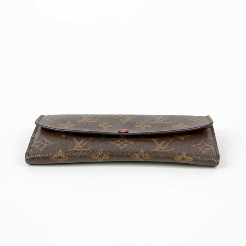 LOUIS VUITTON Emily 紫紅色 Monogram 帆布長版皮夾-5
