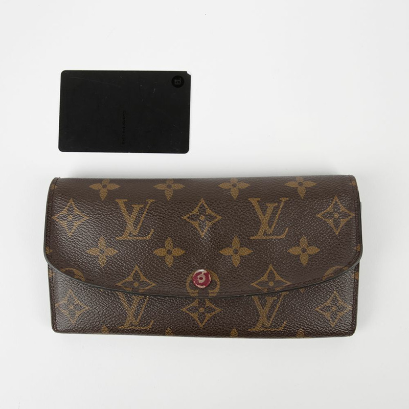 LOUIS VUITTON Emily 紫紅色 Monogram 帆布長版皮夾-8