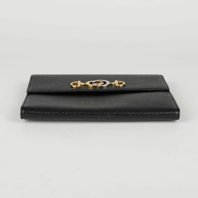 GUCCI 黑色皮革 Jumi 手拿包-3