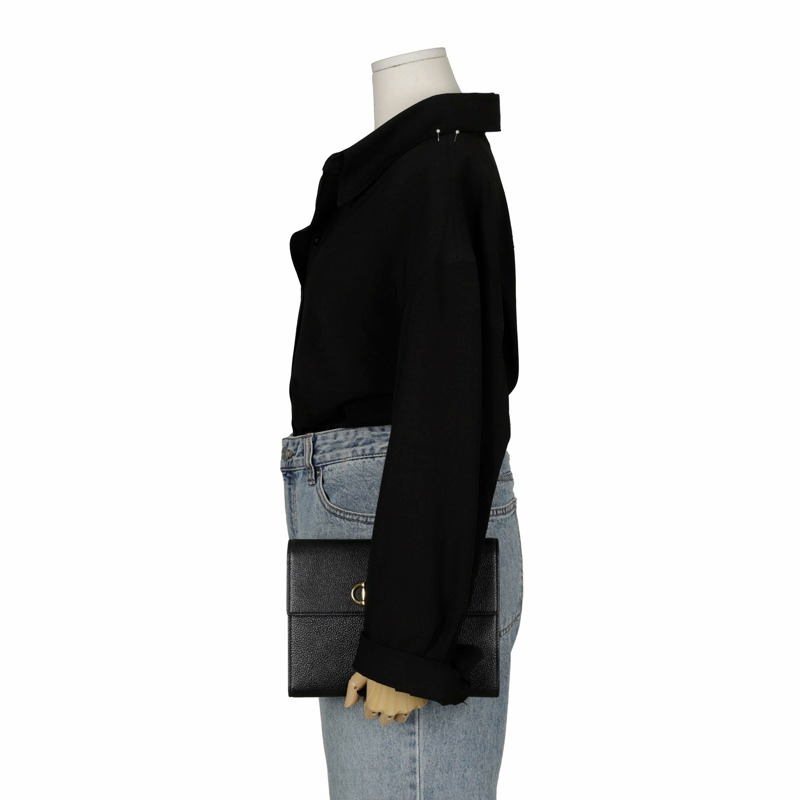 GUCCI 黑色皮革 Jumi 手拿包-5