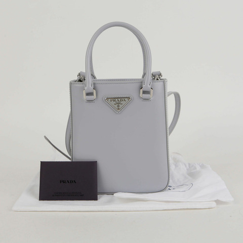 PRADA 小號 Conflower 拉絲皮革手提包和單肩包