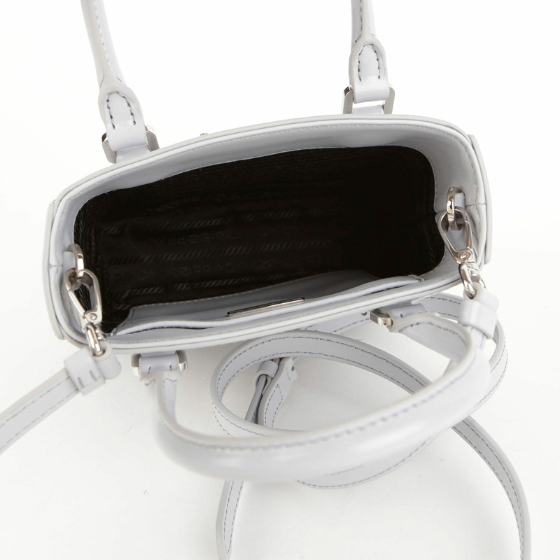 【包稅】PRADA 小號矢車菊色磨砂皮革手提單肩包-4