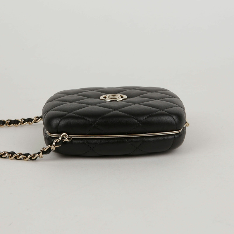 【包稅】CHANEL 迷你黑色羊皮鏈單肩斜背包-2