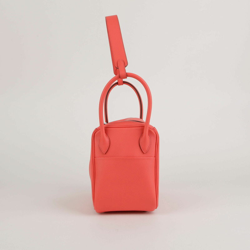 【包稅】HERMES 粉紅色 Evercolor 皮革 Lindy 手提包-1