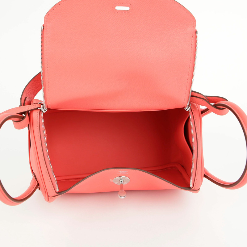 【包稅】HERMES 粉紅色 Evercolor 皮革 Lindy 手提包-4