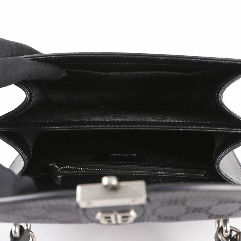 BALENCIAGA 小號黑色 BB 提花帆布 Hacker Project 頂部提把和單肩包-4