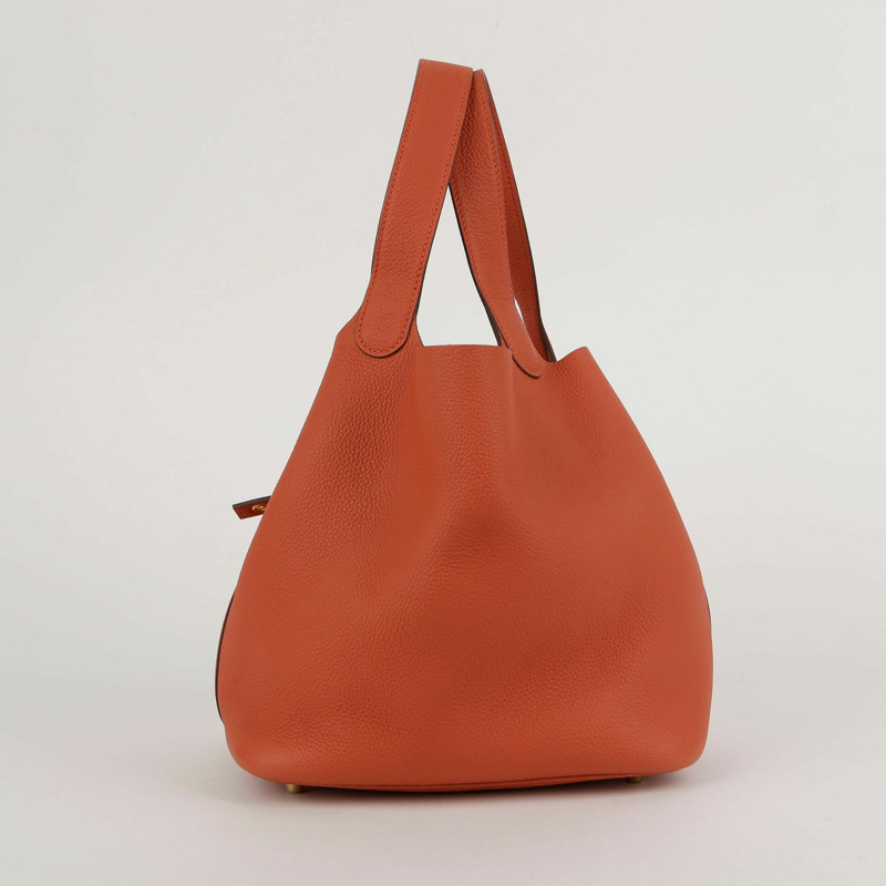 【包稅】HERMES Terebatu 彩色皮革鍍金 Picotan 手提包 22-1