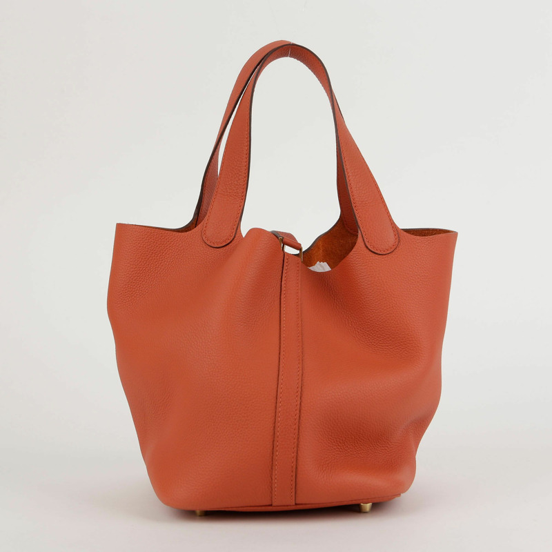 【包稅】HERMES Terebatu 彩色皮革鍍金 Picotan 手提包 22-2