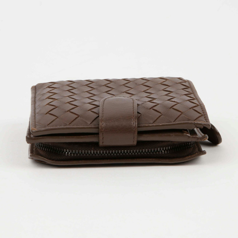 BOTTEGA VENETA Intrecciato 棕色皮革錢包-3
