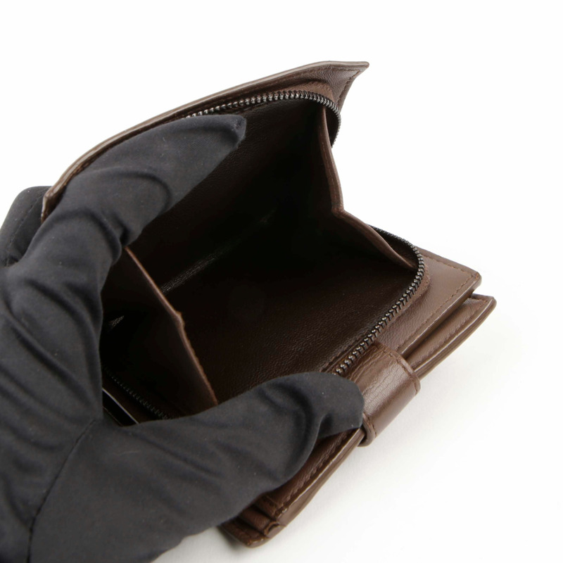 BOTTEGA VENETA Intrecciato 棕色皮革錢包-6