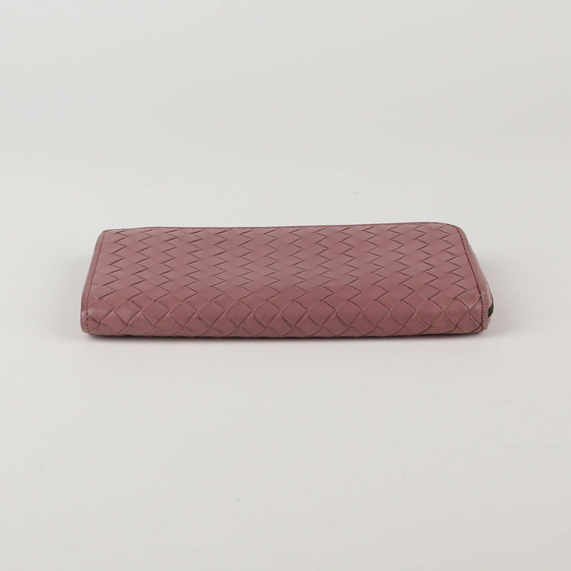 BOTTEGA VENETA 深粉色 Intrecciato 皮革長版皮夾-5