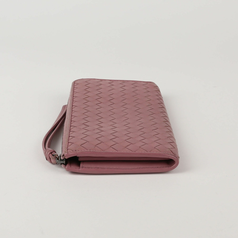 BOTTEGA VENETA 深粉色 Intrecciato 皮革長版皮夾-6