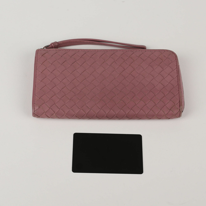 BOTTEGA VENETA 深粉色 Intrecciato 皮革長版皮夾-8