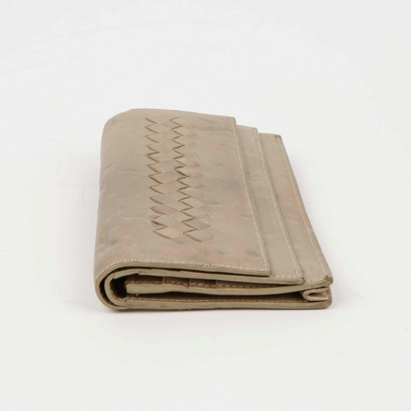 BOTTEGA VENETA 金色 Intrecciato 皮革長版皮夾-2
