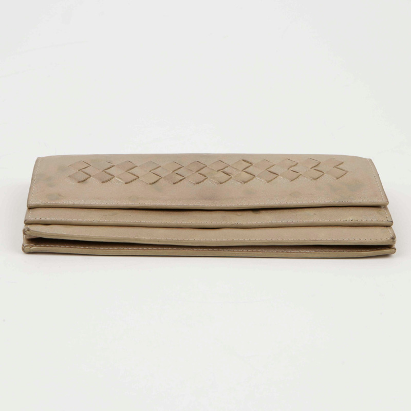 BOTTEGA VENETA 金色 Intrecciato 皮革長版皮夾-3