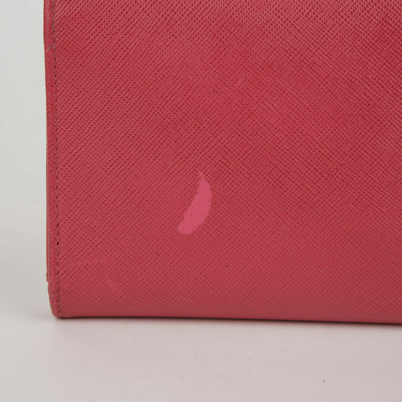 PRADA 粉紅色 Saffiano 皮革肩帶皮夾-3