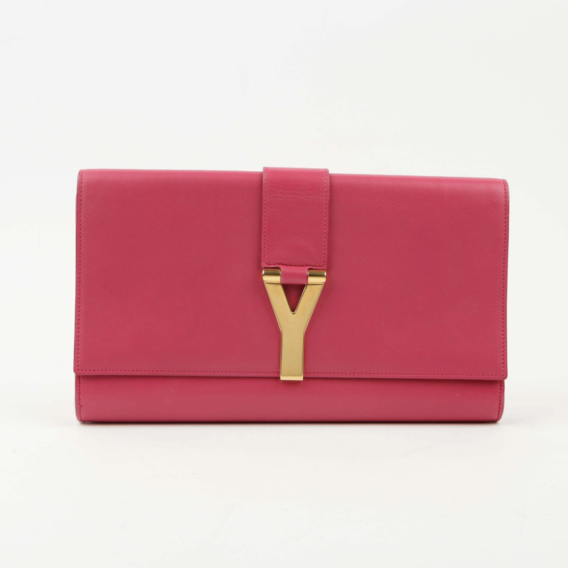 SAINT LAURENT 粉紅色皮革 Cabas Chique 手拿包-0