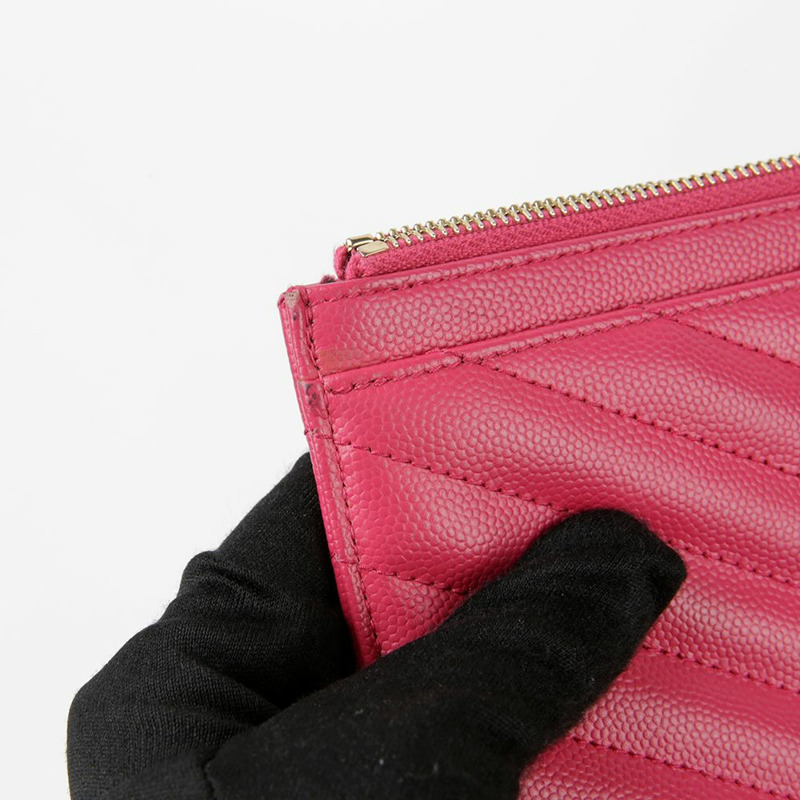 SAINT LAURENT 粉紅色 Grand Poudre 皮革 Bill 手拿包-1