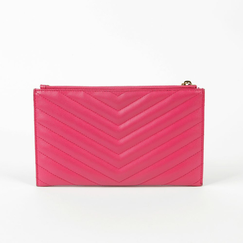 SAINT LAURENT 粉紅色 Grand Poudre 皮革 Bill 手拿包-2