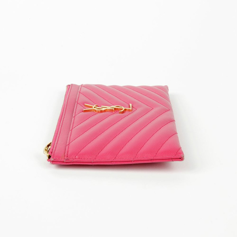 SAINT LAURENT 粉紅色 Grand Poudre 皮革 Bill 手拿包-3