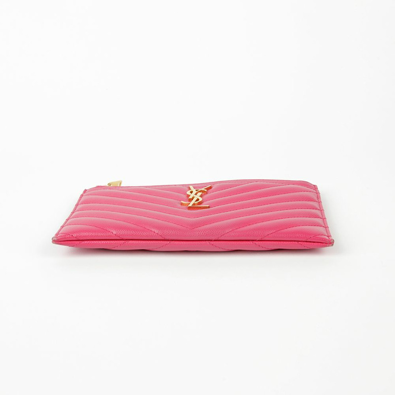 SAINT LAURENT 粉紅色 Grand Poudre 皮革 Bill 手拿包-4