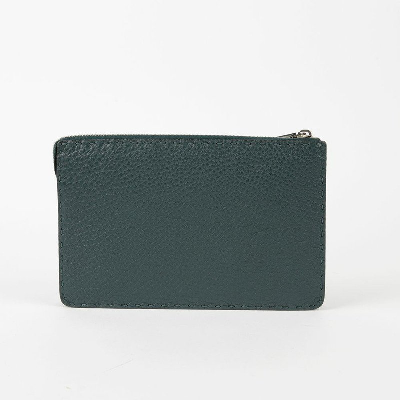 FENDI 綠色皮革手拿包-1