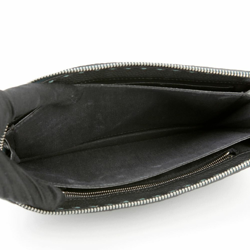 FENDI 綠色皮革手拿包-4