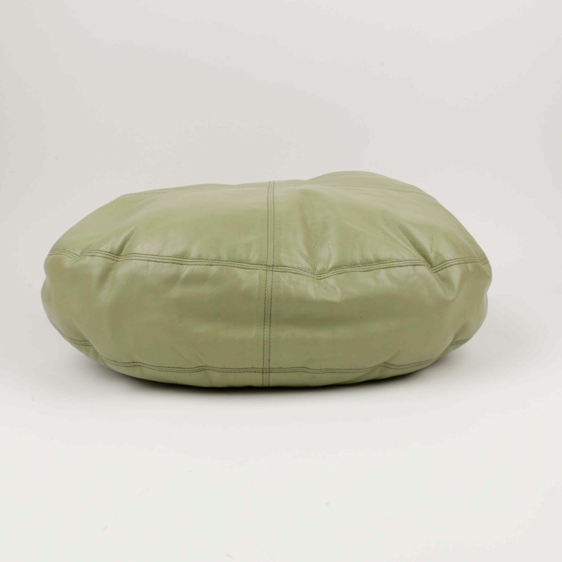 BOTTEGA VENETA 綠色 Intrecciato Handle 褶皺皮革 Hobo 單肩包-3